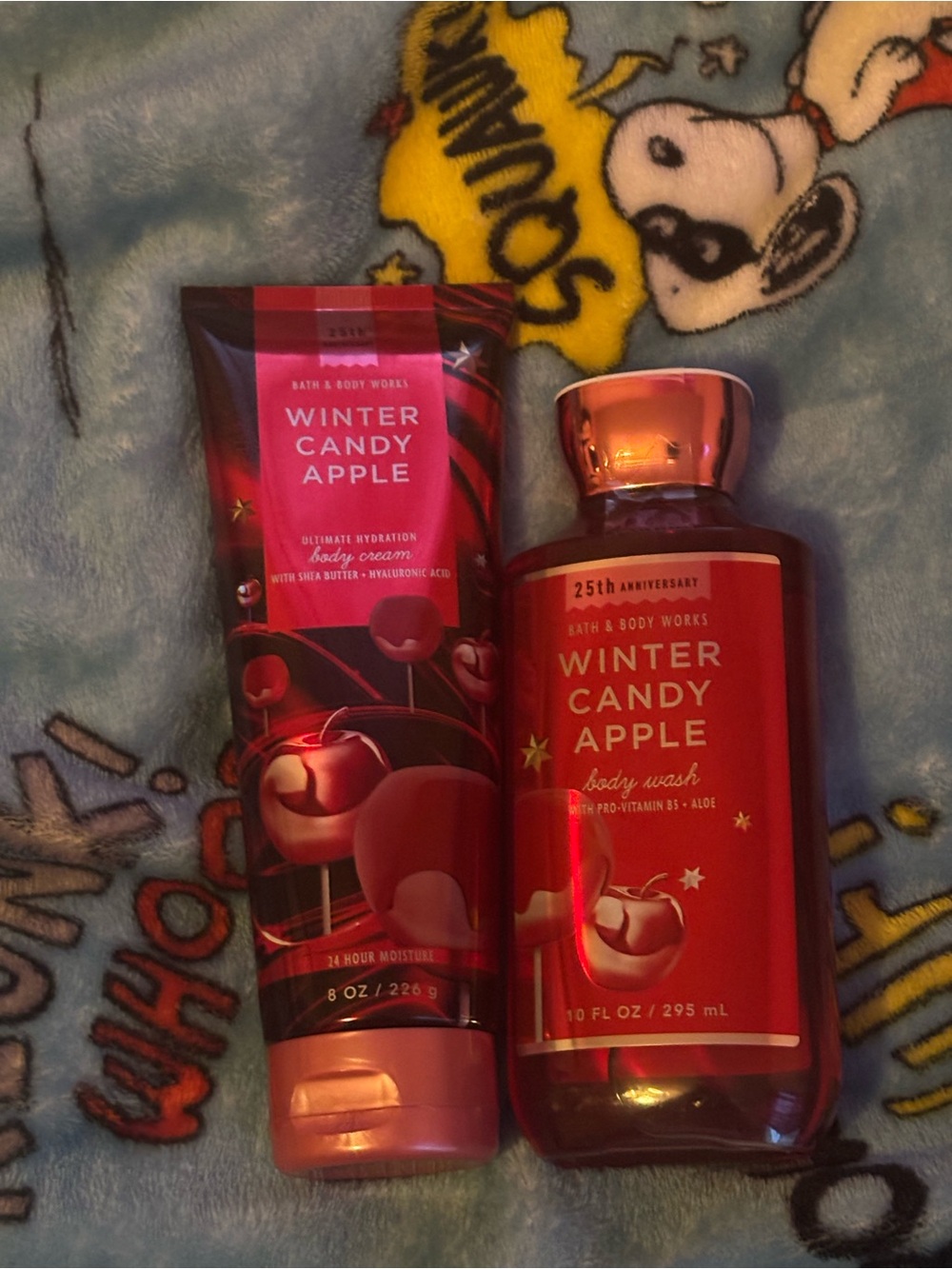 Bath & Body Works Winter Candy Apple Body Wash & Cream - Red